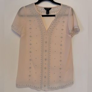 White House Black Market Short Sleeve Blouse